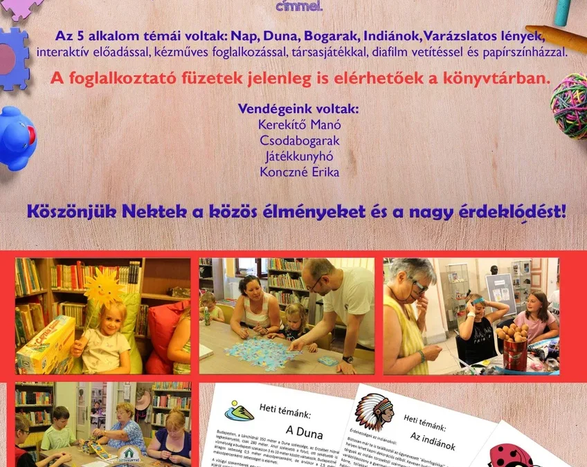 Nagy sikert aratott a szünidei játszóház!