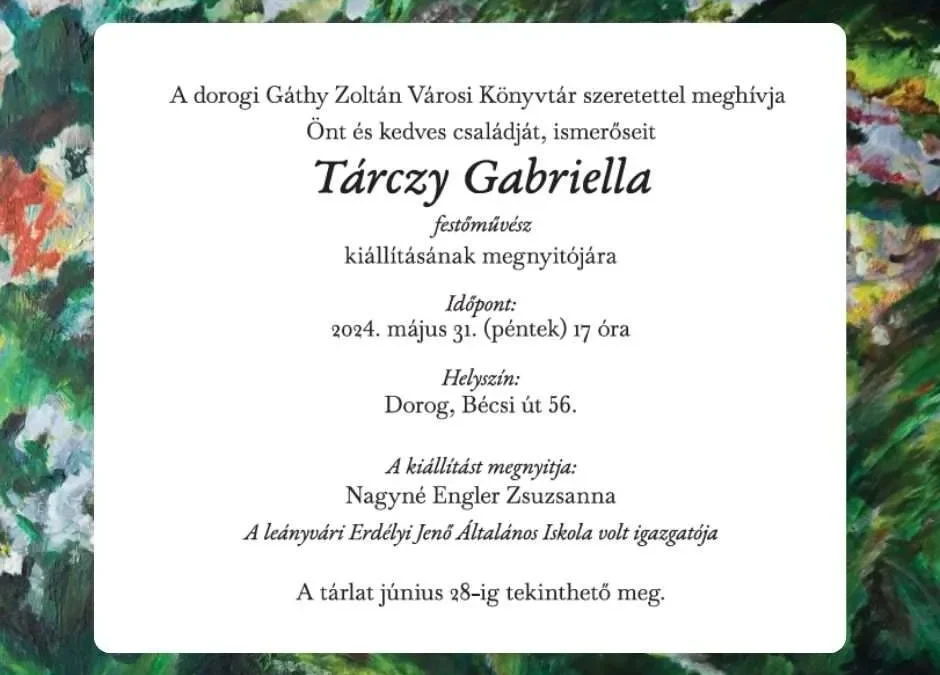 Kiállítás – Tárczy Gabriella